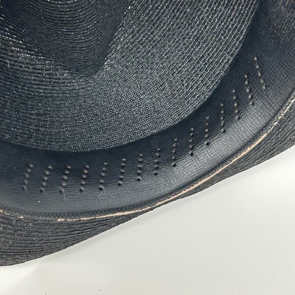 Vintage Dobbs Straw Fedora Hat Mens Size 6 1/2 Brown Ribbon Bow Hagedorn & Co - Picture 11 of 14